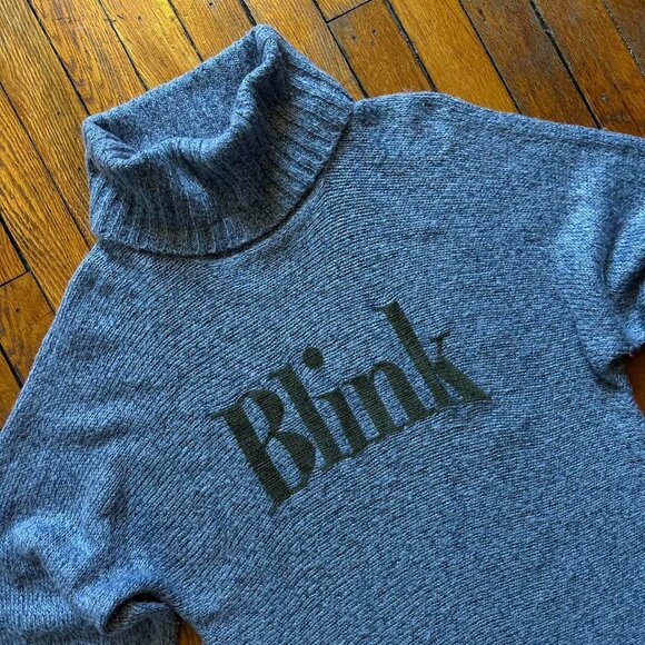 Dip Drops Blink Knit Turtleneck Sweater Women 2 Blue‎ Grey Japanese Streetwear - Picture 2 of 8